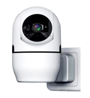 Tuya WiFi Plug-in 1080P Smart Camera, 360°/90° Pan/Tilt, Night Vision, Motion Detection, App Two-Way Audio, 128G SD, Mobile Monitoring, White